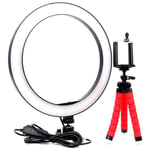 26cm selfie ring light with tripod stand Dimmable selfie light USB Powered Desk ring light for makeup 3 Color Modes & 10 Brightness