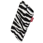 fitBAG Bonga Zebra custom tailored sleeve for OnePlus 9 5G | Made in Germany | Fine imitation fur pouch case cover with MicroFibre lining for display cleaning