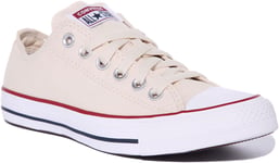Converse 159485C Ct As Unisex Low Top Canvas Trainers In Beige Uk Size 6 - 12