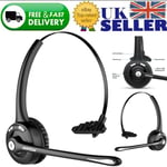 Wireless Bluetooth Call Telephone Headset Overhead Office Headphone with Mic