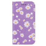 MingMing Wallet Case for Samsung Galaxy A32 4G Case,Cover with Daisy Flowers,Wallet Magnetic Cover with Credit Card Slots,Leather Phone Case Compatible with Samsung Galaxy A32 4G,Purple