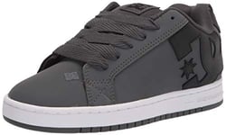 DC Men's Court Graffik Casual Low Top Skate Shoe Sneaker, Dark Grey/Black/White, 10.5 UK