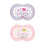 MAM Original Daddy Napp silikon 2 st. 6-16 månader I love i rosa