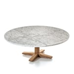 Gervasoni - Jeko 46 Coffee Table Round - Soffbord utomhus - Paola Navone - Träfärgad,Vit - Trä/Sten