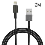 Lightning Usb Kabel, Iphone 6/7/8/x, 2m Svart