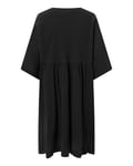 Knowledge Cotton Cotton Crepe A-Shape Dress W 1300 Black Jet (Storlek S/M)