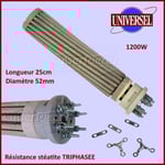 Résistance chauffe-eau stéatite 1200W MONO/TRIPHASE - Diam 52mm