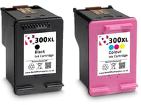 Refilled 300XL Black & Colour Ink Cartridges fits HP Deskjet F2476 Printer