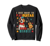 Vintage Play Guitar And Hang With My Beagle Guitarist Sweatshirt
