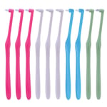 10 PCS Interspace Toothbrushes Soft Interdental Toothbrushes Gum Interdental Teeth Brushes Orthodontic Toothbrushes Dental Gap Brushes Single Tufted Brush Slim Interspace Brush For Braces Bridges