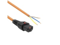 ACT Powercord C13 IEC Lock - open end orange 3 m, PC967
