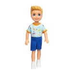 Barbie - Chelsea Doll, Small Boy Doll - Dino Print, Blond Hair & Blue Eyes (HXM98)