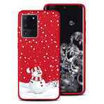ZhuoFan Case for Samsung Galaxy A51 4G, Slim Silicone Matte Phone Cases Christmas TPU Back Cover Shockproof with Cute Cartoon Design Couple Gift 6.5 inch for Girls Samsung A51 4G Case, Snowman 2
