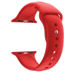 Bracelet compatible apple watch 38mm 40mm 41mm Serie 8 7 6 5 4 3 2 1 SE - Taille L - Silicone Rouge Souple remplacement bracelet montre connectée Phonillico®