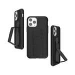CLCKR Compatible with iPhone 11 Pro Case with Phone Grip and Expanding Stand, iPhone 11 Pro Cover with Phone Grip Holder - Carbon Fibre PU Black