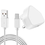 1 PACK / 1Mtr* Adaptive White Fast Replacement Charger with USB Type C Cable for Samsung Galaxy S9 S9 Plus S8 S8 Plus S10 S10+ Plus, Note 9 Note 8 Fast Charging Plug – CE Approved. (Single Pack)