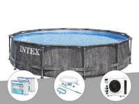 Kit piscine tubulaire Intex Baltik ronde 5,49 x 1,22 m + 6 cartouches de filtration + Kit d'entretien + Pompe ? chaleur