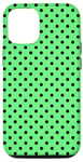 Coque pour iPhone 13 Petit motif géométrique des années 1980 vert menthe et noir