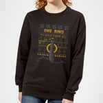 The Lord Of The Rings One Ring Women's Christmas Sweater in Noir - S
