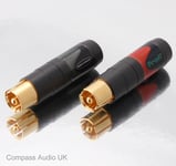 NEUTRIK PROFI Phono RCA PLUGS NF2C-B/2 Professional Audio Cable Connectors PAIR