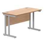 Office Hippo Essentials Rectangular Writing Computer Work Place, Home Office Desk with Cable Port Management, Wood, Norwegian Beech, 160x80cm