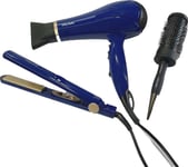 NICKY CLARKE NGP301 Hair Dryer and Straightener Gift Set - Blue, Blue