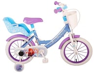 volare Vélo 14" avec Panier et Porte-Bouteille, Licence Frozen Bébé – Fille, Bleu Clair, Media