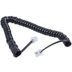 1X(Replacement RJ9 4P4C Plug Coiled Stretchy Telephone Handsets Cable Line Black