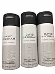 David Beckham Classic Homme Deodorant Body Sprays 3 x 150ml