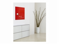 Sigel artverum - Whiteboard-tavla - väggmonterbar - 480 x 480 mm - tempererat glas - magnetisk - röd
