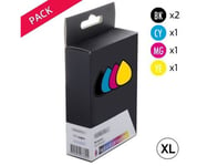 Pack 5 cartouches Génériques Epson T1285 Noires/couleurs XL (Renard)