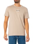 Calvin Klein JeansMonologo Regular T-Shirt - Plaza Taupe