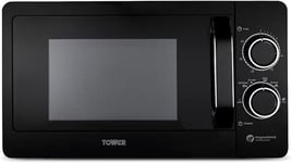 Tower 20l Manual Microwave with Sleek Mirror Door 800W T24042BLK Black & Chrome