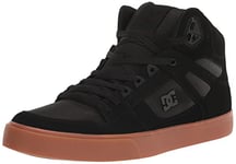 DC Homme Pure High Top WC Skate Shoes Casual Sneakers Chaussure, Caoutchouc Noir, 45.5 EU
