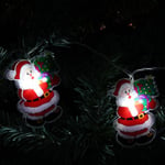 WeRChristmas Father Christmas Santa Claus LED Character Lights String Decoration - White, Set of 10
