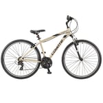 Coyote PATHWAY Gents's Front Suspension MTB Bike With 700C Wheels 15-Inch Frame, 21-Speed Shimano Gearing & Shimano EZ Fire Shifters, V-brake, Beige Cream Colour