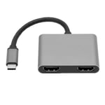 ASHATA USB C to Dual HDMI Adapter, 2in1 TypeC Hub Type C to 2 HDMI Converter, 4K 30Hz TypeC to HDMI Adapter Support Same Screen Mode