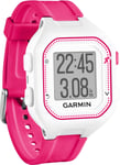 Garmin 010-01353-31 Forerunner 25 Small GPS Running Watch, White/Pink