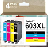 CATJOY 603XL Ink Cartridges Multipack Replacement for Epson 603 603XL-4Pack
