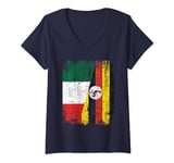 Womens Uganda Italy Flags | Half Italian Ugandan Roots Vintage V-Neck T-Shirt