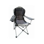 Redwood BB-FC173 Padded High Back Canvas Camping Chair - Grey