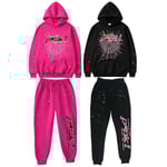 High Street Spider Hoodie Spider Print Halloween Y2k Vinter Luvtröja Och Byxor Unisex Pullover Ny Halloween Fritids Hoodie Black M