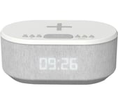 iBOX Bedside Wireless Charging Radio Alarm Clock - White