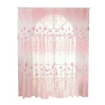 Polyester Blommig Mönster Fönster Tulle Voile Gardiner Sovrum Vardagsrum Dekor (Rosa)