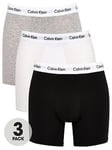 Calvin Klein 3 Pack Boxer Briefs - Multi, White/Black/Grey, Size L, Men