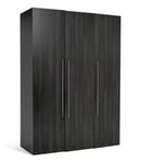 Habitat Atlas 3 Door Wardrobe - Black & Brown And