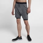 MENS NIKE DRY RUNNING DIVISION 2in1 SHORTS SIZE XL (892893 010) GREY/BLACK