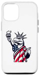 iPhone 15 Pro Dino Statue Of Liberty 4th Of July American flgs Case