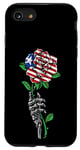 Coque pour iPhone SE (2020) / 7 / 8 Rose du Libéria avec squelette racines du drapeau du Libéria Cadeaux du Libéria