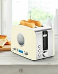 Toaster with built in Radio 2 Slice Toaster Retro Ivory Cream